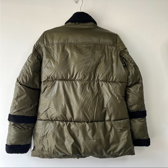 French Connection faux shearling trim zip up puffer jacket - Picture 6 of 8